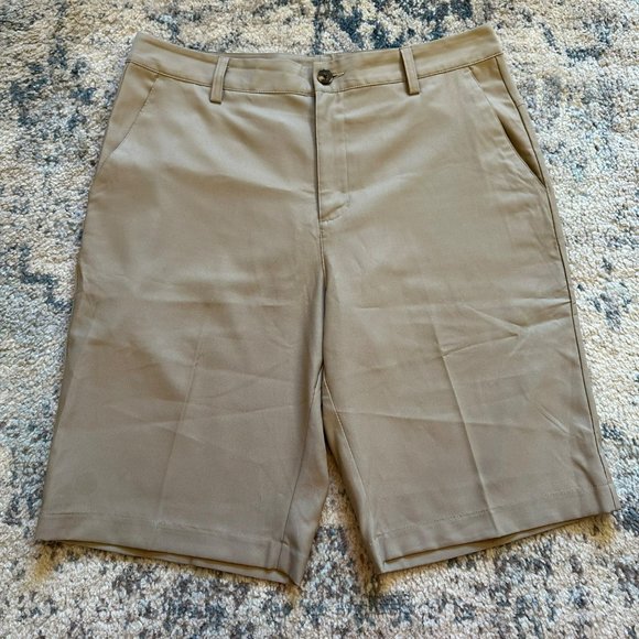 adidas Other - Adidas | Climalite Golf Khaki Beige Shorts Stretch 3 Stripe Mens 32 11" Inseam